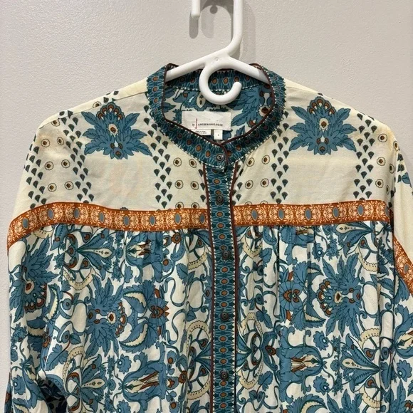 Anthropologie Floral Button Down Top Women’s Size Small - Picture 3 of 13